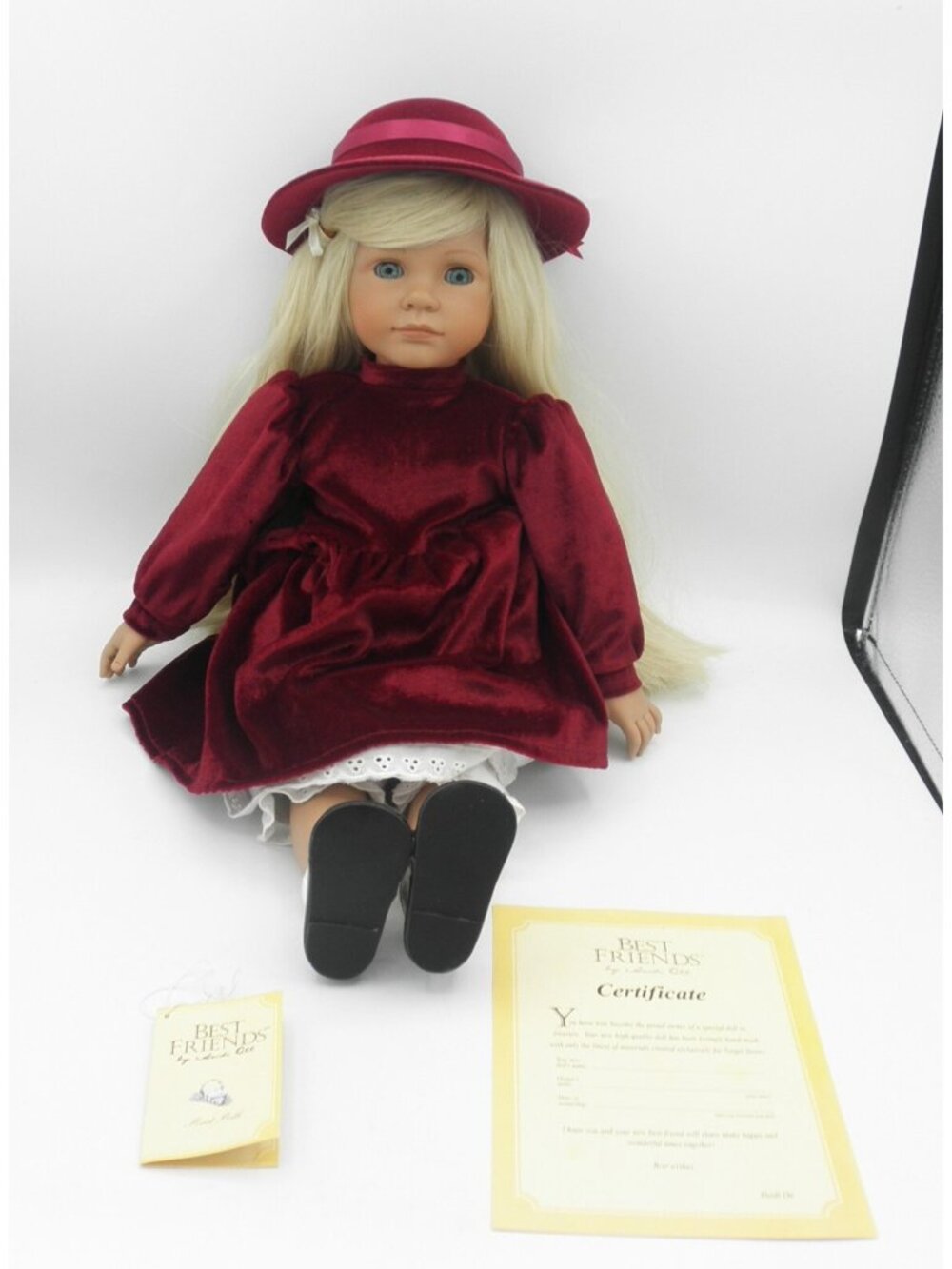 1996 Heidi Ott Best Friends Collection Beth 19 Inches Red Velvet Dress & Hat